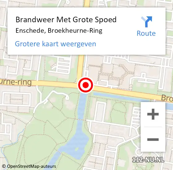 Locatie op kaart van de 112 melding: Brandweer Met Grote Spoed Naar Enschede, Broekheurne-Ring op 12 januari 2020 15:11