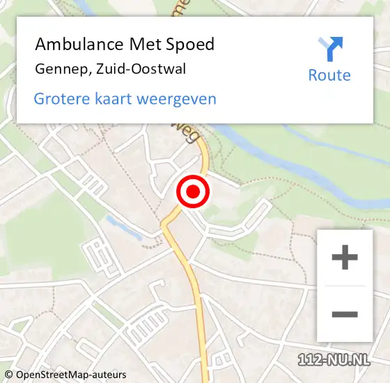 Locatie op kaart van de 112 melding: Ambulance Met Spoed Naar Gennep, Zuid-Oostwal op 12 januari 2020 16:35