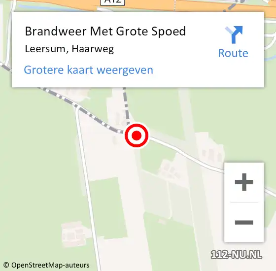 Locatie op kaart van de 112 melding: Brandweer Met Grote Spoed Naar Leersum, Haarweg op 12 januari 2020 19:19