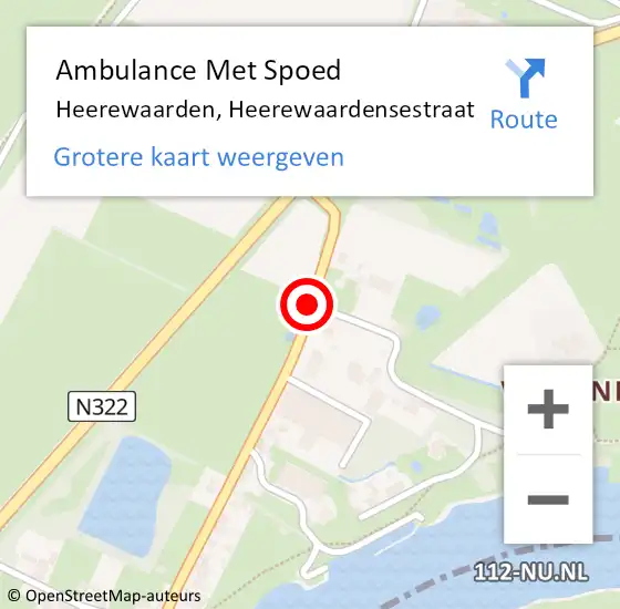 Locatie op kaart van de 112 melding: Ambulance Met Spoed Naar Heerewaarden, Heerewaardensestraat op 12 januari 2020 19:26