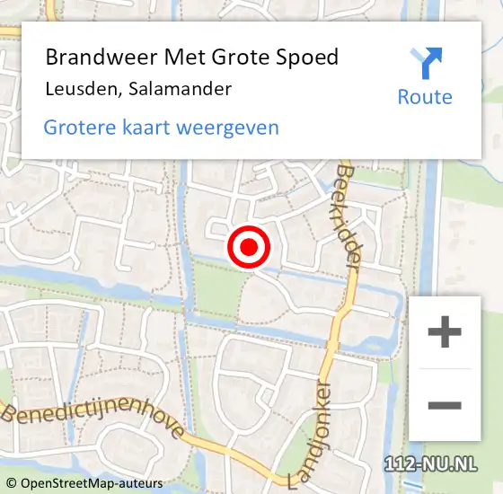 Locatie op kaart van de 112 melding: Brandweer Met Grote Spoed Naar Leusden, Salamander op 12 januari 2020 19:46