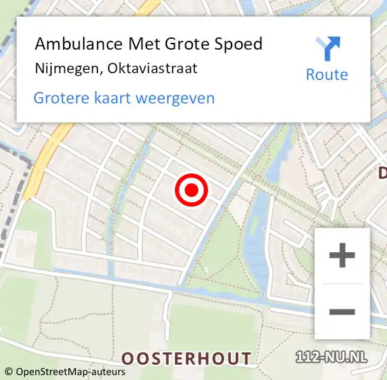 Locatie op kaart van de 112 melding: Ambulance Met Grote Spoed Naar Nijmegen, Oktaviastraat op 12 januari 2020 19:51