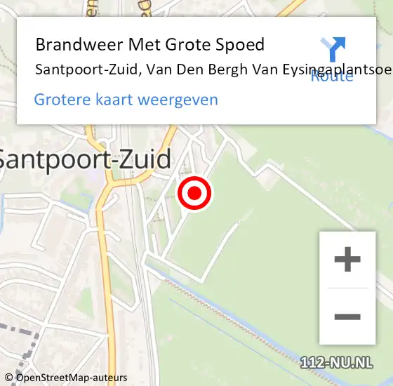 Locatie op kaart van de 112 melding: Brandweer Met Grote Spoed Naar Santpoort-Zuid, Van Den Bergh Van Eysingaplantsoen op 12 januari 2020 23:04