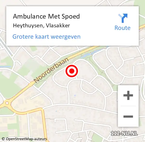 Locatie op kaart van de 112 melding: Ambulance Met Spoed Naar Heythuysen, Vlasakker op 30 september 2013 02:12