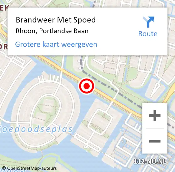 Locatie op kaart van de 112 melding: Brandweer Met Spoed Naar Rhoon, Portlandse Baan op 13 januari 2020 03:34