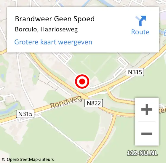 Locatie op kaart van de 112 melding: Brandweer Geen Spoed Naar Borculo, Haarloseweg op 13 januari 2020 05:54