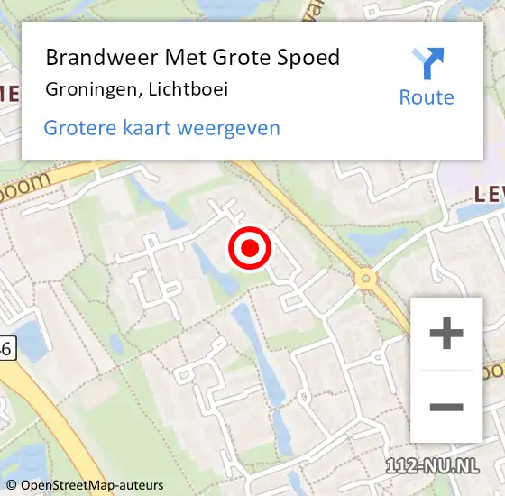 Locatie op kaart van de 112 melding: Brandweer Met Grote Spoed Naar Groningen, Lichtboei op 13 januari 2020 07:29