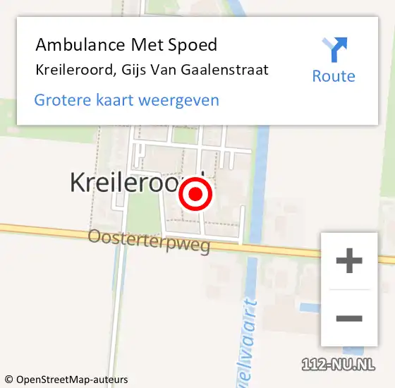 Locatie op kaart van de 112 melding: Ambulance Met Spoed Naar Kreileroord, Gijs Van Gaalenstraat op 13 januari 2020 07:49