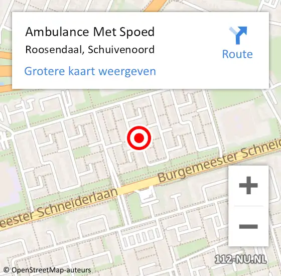 Locatie op kaart van de 112 melding: Ambulance Met Spoed Naar Roosendaal, Schuivenoord op 13 januari 2020 08:01