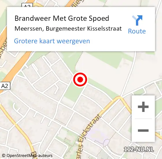 Locatie op kaart van de 112 melding: Brandweer Met Grote Spoed Naar Meerssen, Burgemeester Kisselsstraat op 13 januari 2020 08:17