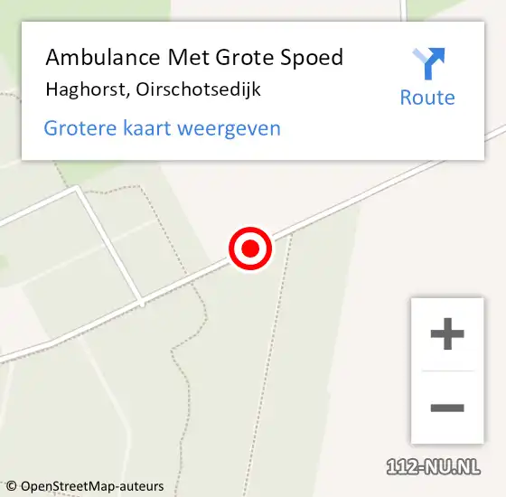 Locatie op kaart van de 112 melding: Ambulance Met Grote Spoed Naar Haghorst, Oirschotsedijk op 13 januari 2020 08:45