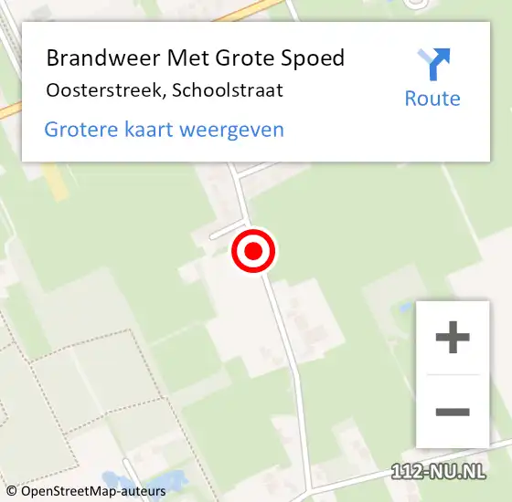 Locatie op kaart van de 112 melding: Brandweer Met Grote Spoed Naar Oosterstreek, Schoolstraat op 13 januari 2020 09:22