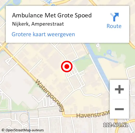 Locatie op kaart van de 112 melding: Ambulance Met Grote Spoed Naar Nijkerk, Amperestraat op 13 januari 2020 10:15