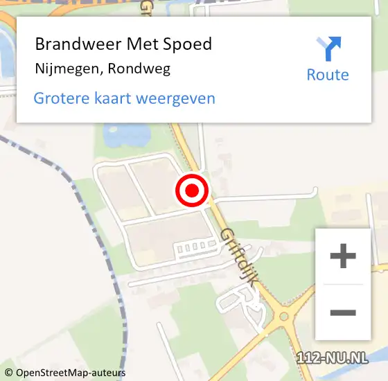 Locatie op kaart van de 112 melding: Brandweer Met Spoed Naar Nijmegen, Rondweg op 13 januari 2020 11:31
