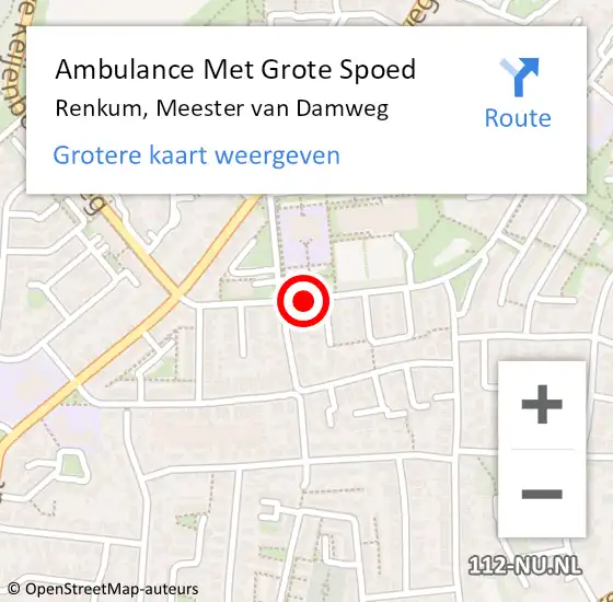 Locatie op kaart van de 112 melding: Ambulance Met Grote Spoed Naar Renkum, Meester van Damweg op 13 januari 2020 11:50