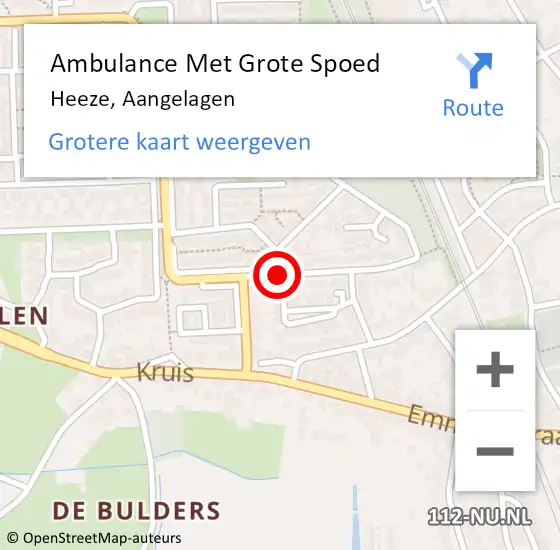 Locatie op kaart van de 112 melding: Ambulance Met Grote Spoed Naar Heeze, Aangelagen op 13 januari 2020 12:31