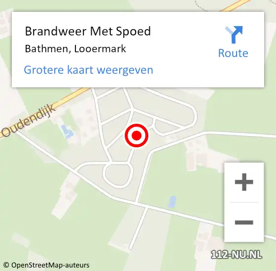 Locatie op kaart van de 112 melding: Brandweer Met Spoed Naar Bathmen, Looermark op 13 januari 2020 12:59