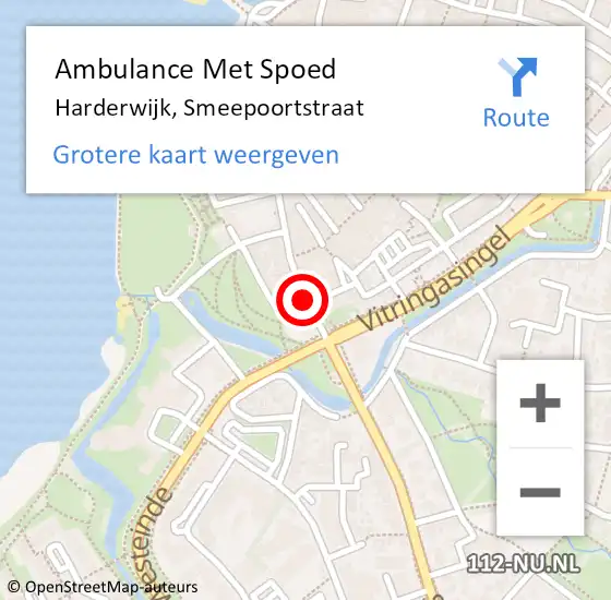 Locatie op kaart van de 112 melding: Ambulance Met Spoed Naar Harderwijk, Smeepoortstraat op 13 januari 2020 14:11