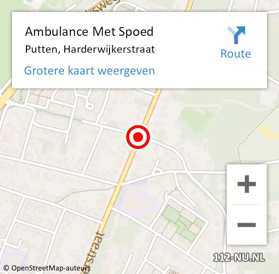Locatie op kaart van de 112 melding: Ambulance Met Spoed Naar Putten, Harderwijkerstraat op 13 januari 2020 16:00