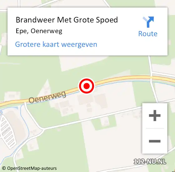 Locatie op kaart van de 112 melding: Brandweer Met Grote Spoed Naar Epe, Oenerweg op 13 januari 2020 16:13