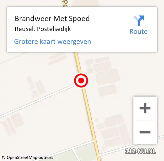 Locatie op kaart van de 112 melding: Brandweer Met Spoed Naar Reusel, Postelsedijk op 13 januari 2020 17:12