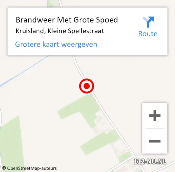 Locatie op kaart van de 112 melding: Brandweer Met Grote Spoed Naar Kruisland, Kleine Spellestraat op 13 januari 2020 17:27