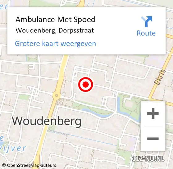 Locatie op kaart van de 112 melding: Ambulance Met Spoed Naar Woudenberg, Dorpsstraat op 13 januari 2020 19:38