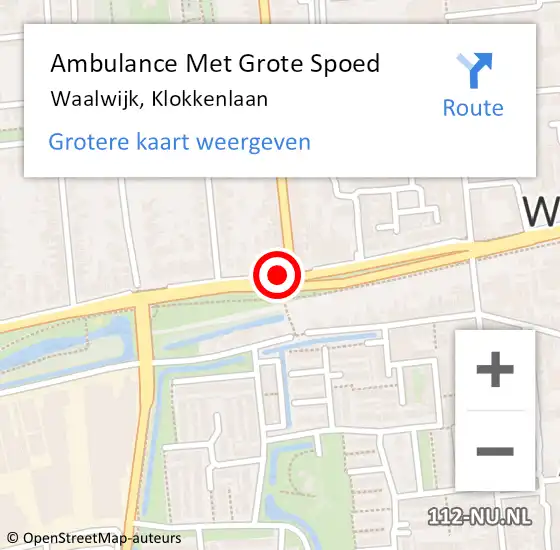 Locatie op kaart van de 112 melding: Ambulance Met Grote Spoed Naar Waalwijk, Klokkenlaan op 13 januari 2020 20:11