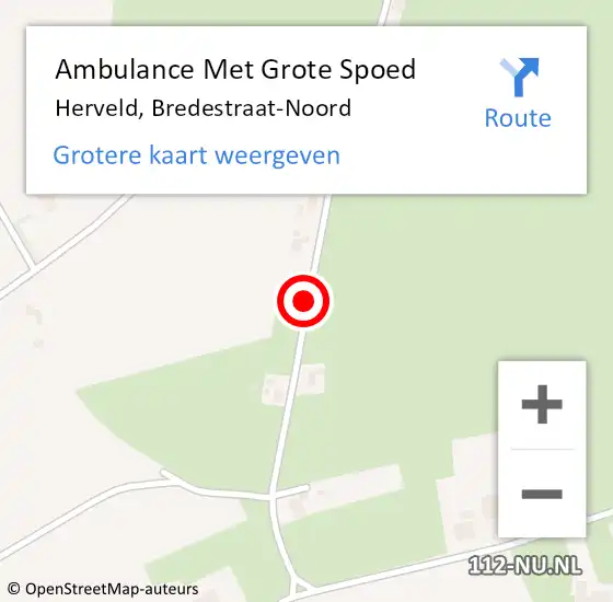 Locatie op kaart van de 112 melding: Ambulance Met Grote Spoed Naar Herveld, Bredestraat-Noord op 13 januari 2020 20:54