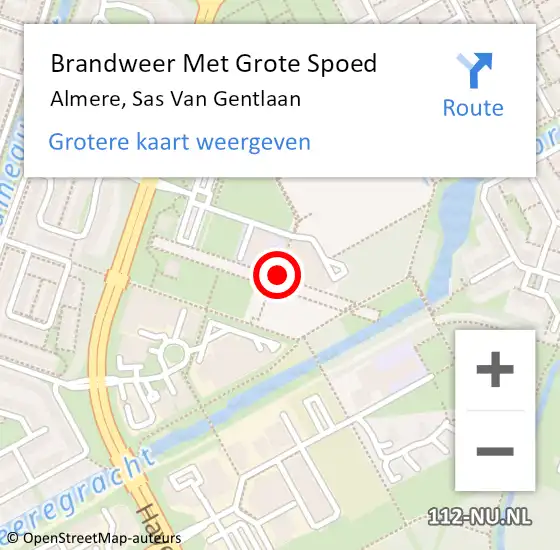 Locatie op kaart van de 112 melding: Brandweer Met Grote Spoed Naar Almere, Sas Van Gentlaan op 13 januari 2020 21:04