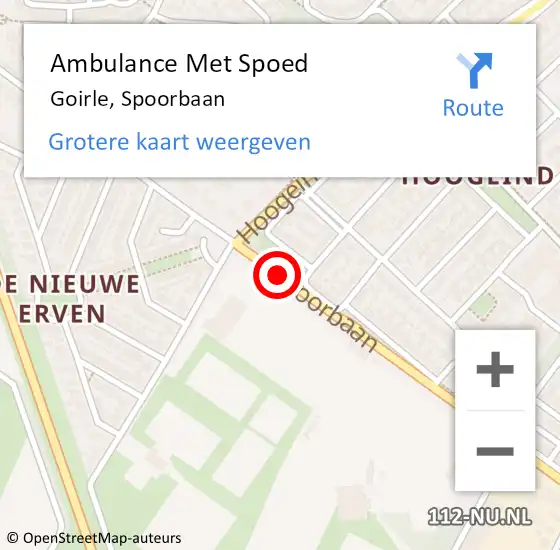 Locatie op kaart van de 112 melding: Ambulance Met Spoed Naar Goirle, Spoorbaan op 13 januari 2020 21:05