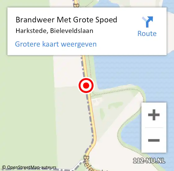 Locatie op kaart van de 112 melding: Brandweer Met Grote Spoed Naar Harkstede, Bieleveldslaan op 13 januari 2020 21:59