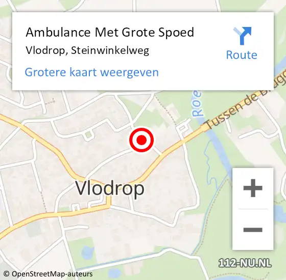 Locatie op kaart van de 112 melding: Ambulance Met Grote Spoed Naar Vlodrop, Steinwinkelweg op 25 april 2014 14:32