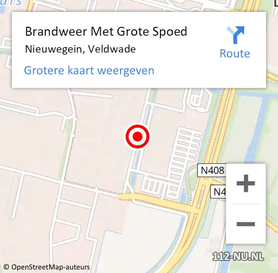 Locatie op kaart van de 112 melding: Brandweer Met Grote Spoed Naar Nieuwegein, Veldwade op 14 januari 2020 08:18