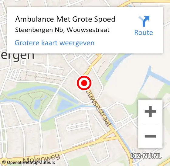 Locatie op kaart van de 112 melding: Ambulance Met Grote Spoed Naar Steenbergen Nb, Wouwsestraat op 14 januari 2020 09:18