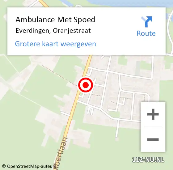 Locatie op kaart van de 112 melding: Ambulance Met Spoed Naar Everdingen, Oranjestraat op 14 januari 2020 11:28