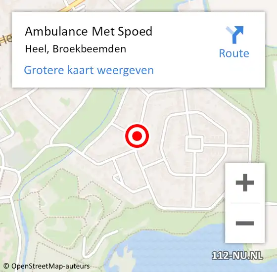 Locatie op kaart van de 112 melding: Ambulance Met Spoed Naar Heel, Broekbeemden op 14 januari 2020 11:37