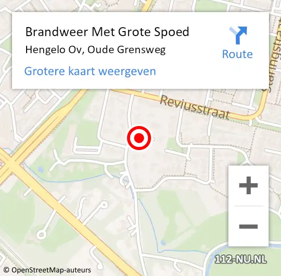 Locatie op kaart van de 112 melding: Brandweer Met Grote Spoed Naar Hengelo Ov, Oude Grensweg op 14 januari 2020 11:41