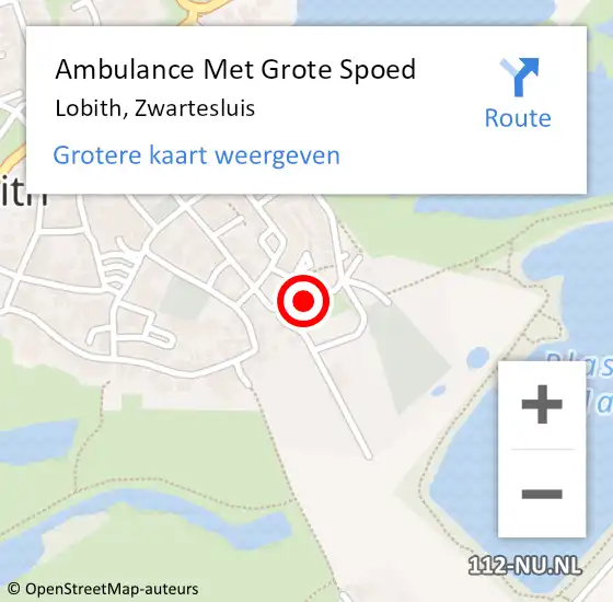 Locatie op kaart van de 112 melding: Ambulance Met Grote Spoed Naar Lobith, Zwartesluis op 14 januari 2020 11:56