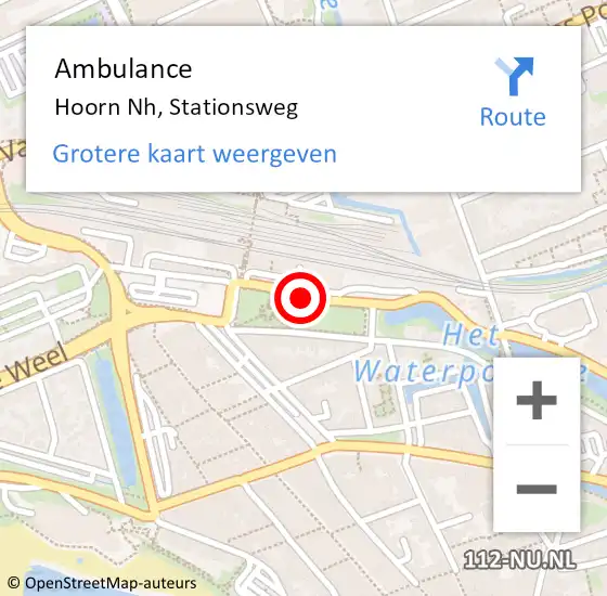 Locatie op kaart van de 112 melding: Ambulance Hoorn Nh, Stationsweg op 14 januari 2020 12:10