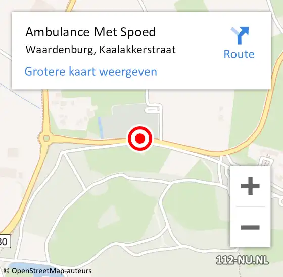 Locatie op kaart van de 112 melding: Ambulance Met Spoed Naar Waardenburg, Kaalakkerstraat op 14 januari 2020 12:17