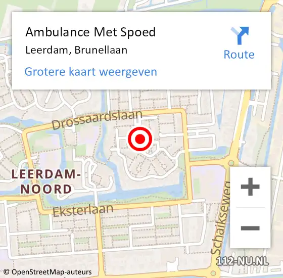 Locatie op kaart van de 112 melding: Ambulance Met Spoed Naar Leerdam, Brunellaan op 14 januari 2020 12:24