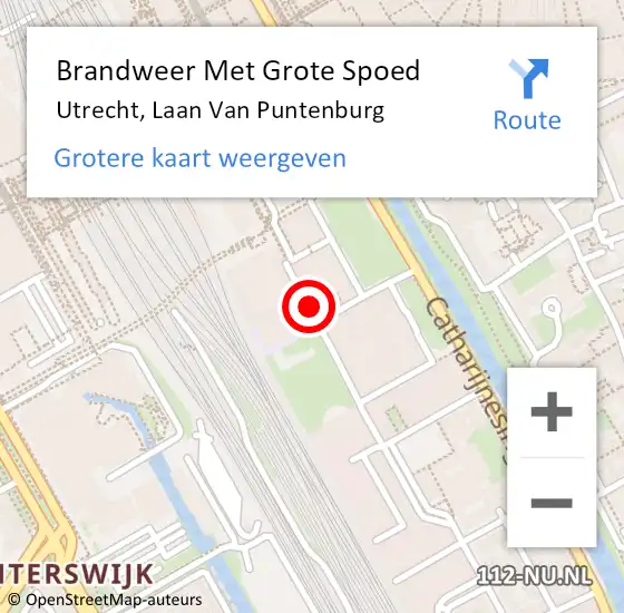 Locatie op kaart van de 112 melding: Brandweer Met Grote Spoed Naar Utrecht, Laan Van Puntenburg op 14 januari 2020 13:49