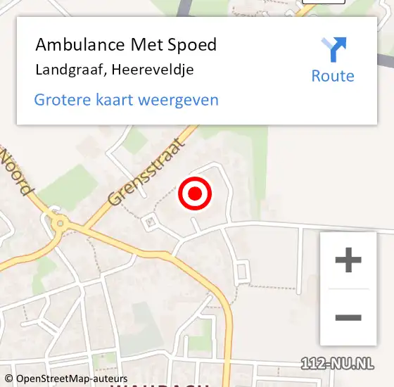 Locatie op kaart van de 112 melding: Ambulance Met Spoed Naar Landgraaf, Heereveldje op 14 januari 2020 14:30