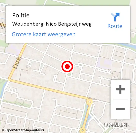 Locatie op kaart van de 112 melding: Politie Woudenberg, Nico Bergsteijnweg op 14 januari 2020 17:03