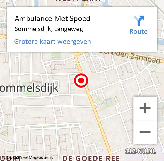 Locatie op kaart van de 112 melding: Ambulance Met Spoed Naar Sommelsdijk, Langeweg op 14 januari 2020 17:24