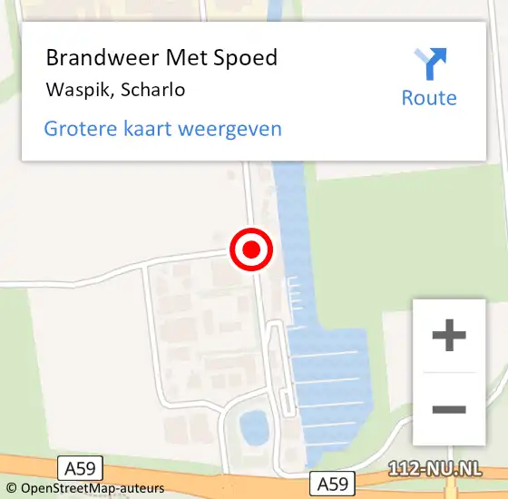 Locatie op kaart van de 112 melding: Brandweer Met Spoed Naar Waspik, Scharlo op 14 januari 2020 19:41