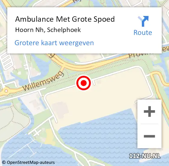 Locatie op kaart van de 112 melding: Ambulance Met Grote Spoed Naar Hoorn Nh, Schelphoek op 14 januari 2020 20:19