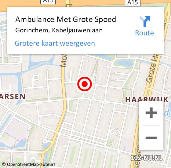 Locatie op kaart van de 112 melding: Ambulance Met Grote Spoed Naar Gorinchem, Kabeljauwenlaan op 14 januari 2020 20:47