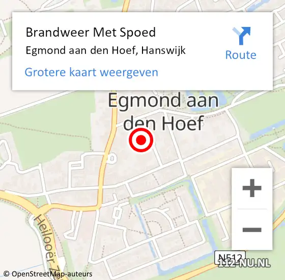 Locatie op kaart van de 112 melding: Brandweer Met Spoed Naar Egmond aan den Hoef, Hanswijk op 14 januari 2020 21:41